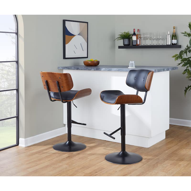 Carson Carrington Leksand Adjustable Bar Stool with Straight T Footrest (Set of 3)