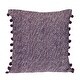 preview thumbnail 1 of 2, Woven Square Throw Pillow with Pom Pom - 18" - Purple
