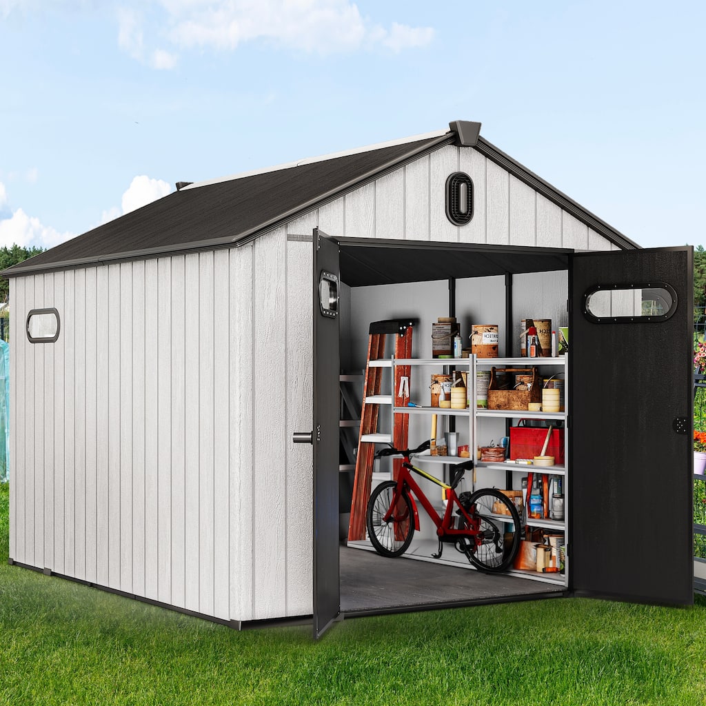 Moasis 8 ft. W x 10 ft. D Plastic Storage Shed