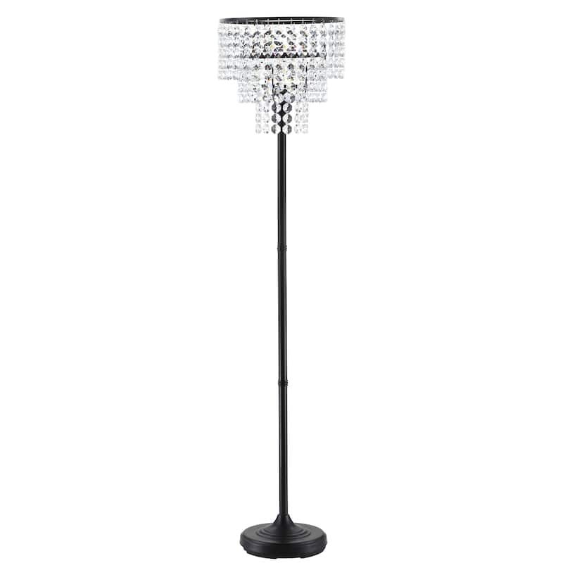 Cayla 60" Crystal/Metal Floor Lamp, Bronze / Clear by JONATHAN Y - 60" H x 14" W x 14" D
