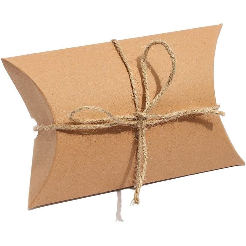 Bright Creations 100-Pack Pillow Boxes with Twine for Jewelry Party Favor Gift Card (5x3 In)