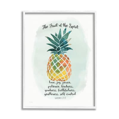The Fruit of the Spirit Multicolored Pineapple Framed Wall Art