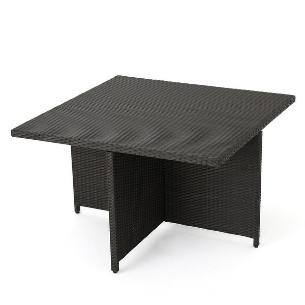 Dark Brown Rattan Outdoor Dining Table Table Only Bed Bath Beyond 40372569