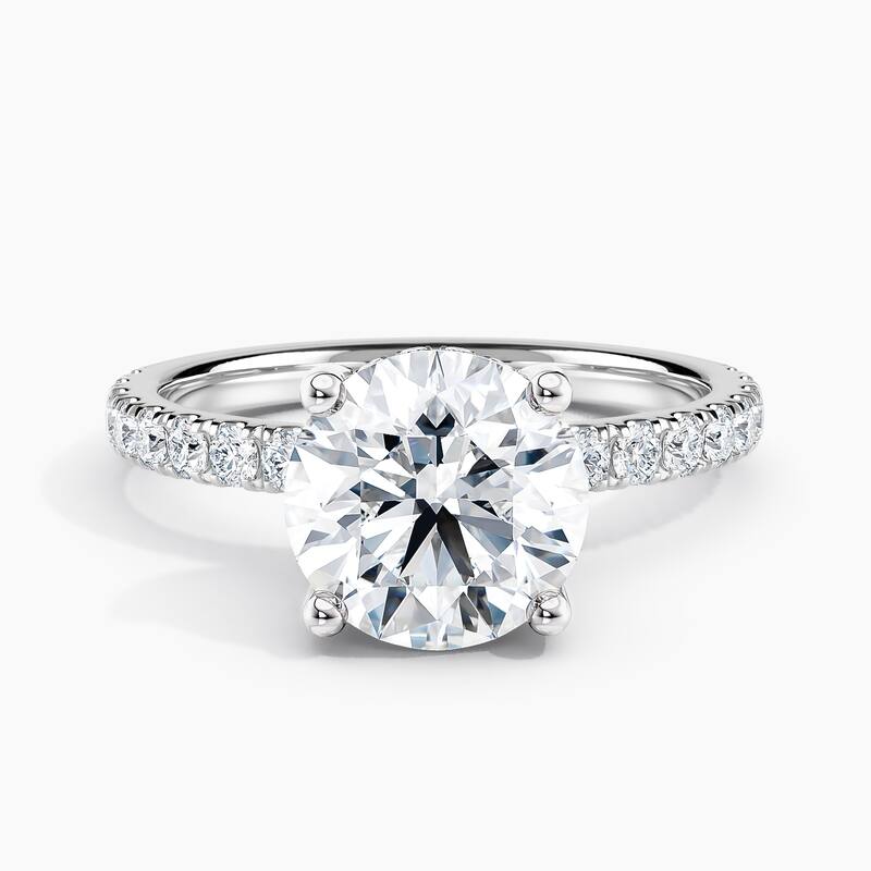 Auriya 14k Gold 0.75ctw Round Hidden-Halo Lab Grown Diamond Engagement Ring - White - 7