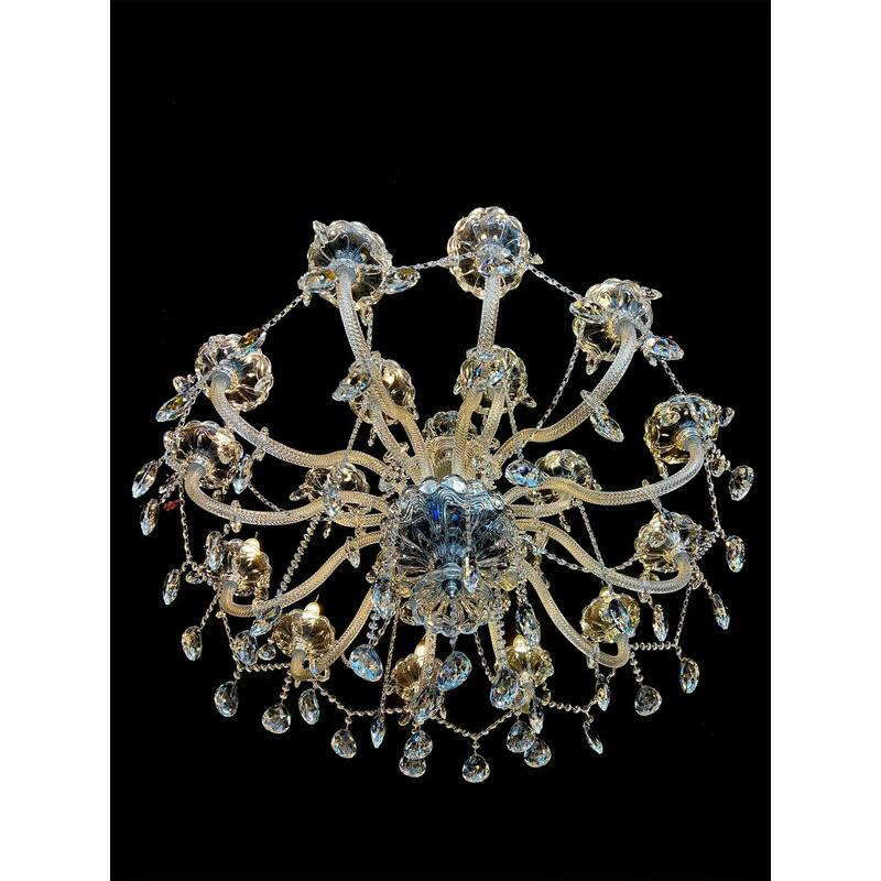 Crystal Chandelier 40" Wide 18-Lights Chrome
