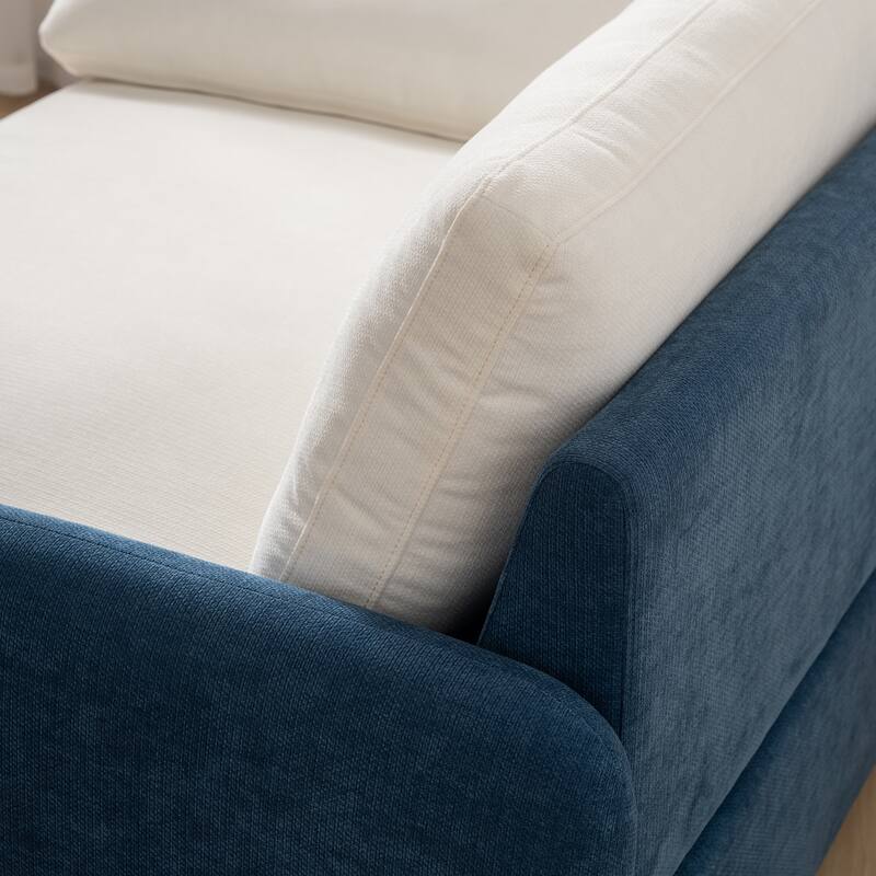 Oversized Chenille Single Sofa Chair – Wide and Deep Seat Accent Chair with Throw Pillows by Harper&Bright Designs