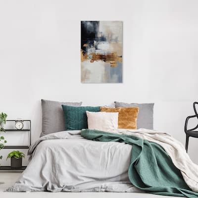 Wynwood Studio Abstract Main Gold Surface Gold and Metallic Gold Modern & Contemporary Wall Art Canvas Print