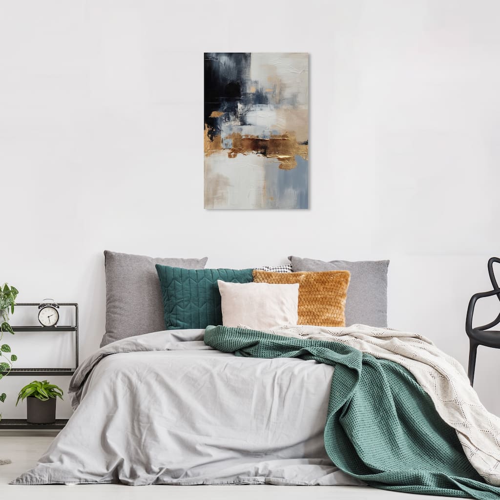 Wynwood Studio Abstract Main Gold Surface Gold and Metallic Gold Modern & Contemporary Wall Art Canvas Print