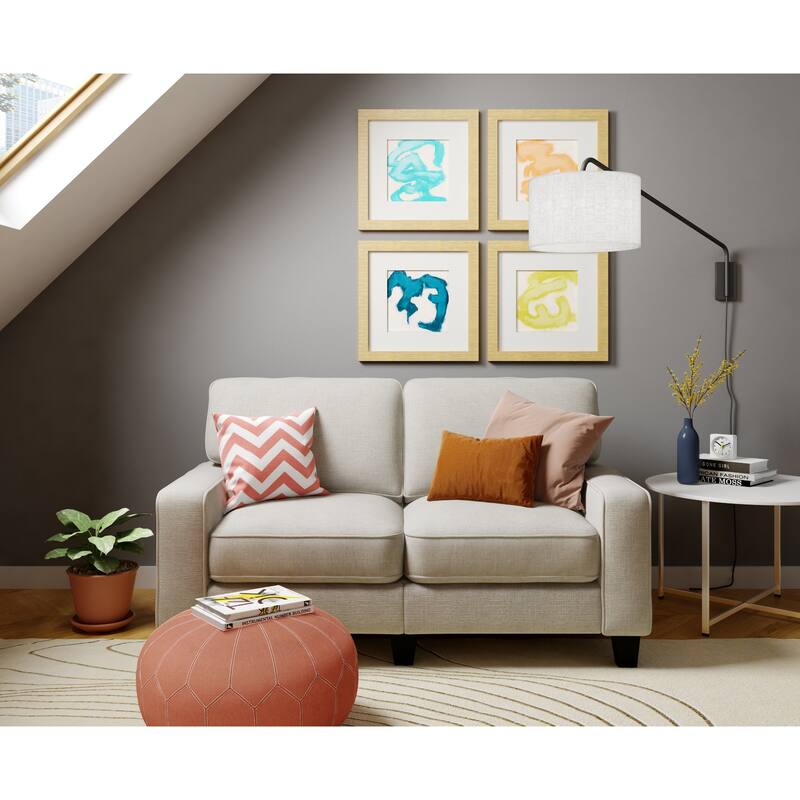 Serta Palisades Upholstered 61" Sofas for Living Room Modern Design Couch, Straight Arms, Tool-Free Assembly