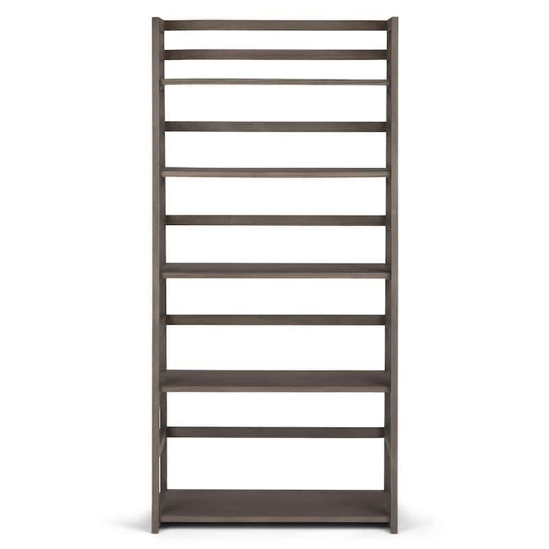 WYNDENHALL Normandy SOLID WOOD 63 inch x 30 inch Transitional Ladder Shelf Bookcase - 30"w x 15.9"d x 63"h
