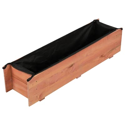 Costway 1/2 PCS Wooden Raised Garden Bed with Drainage Holes, Liner