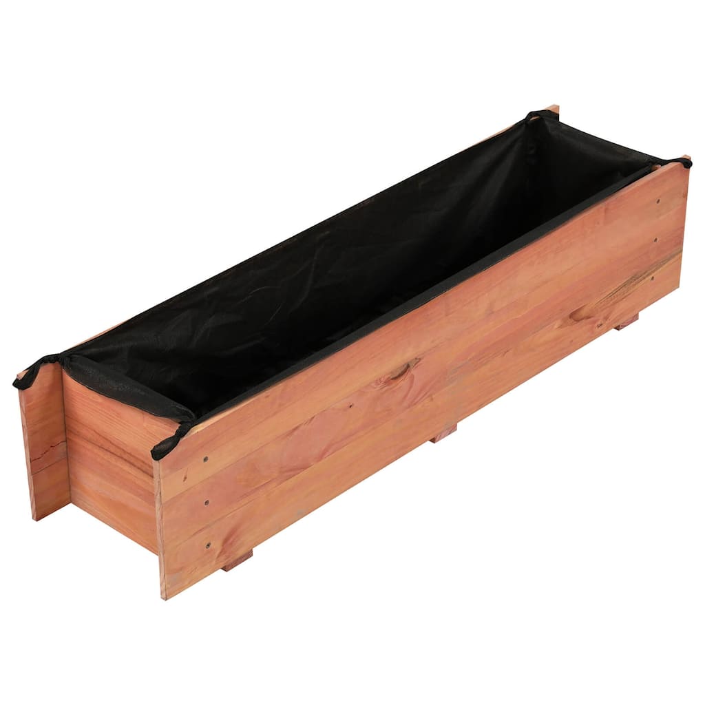 Costway 1/2 PCS Wooden Raised Garden Bed with Drainage Holes, Liner