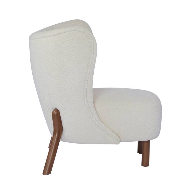 Side Chair Vanity Chair Distinctive Office Chair Off White Reception Chair Corner Chair with Wood Legs