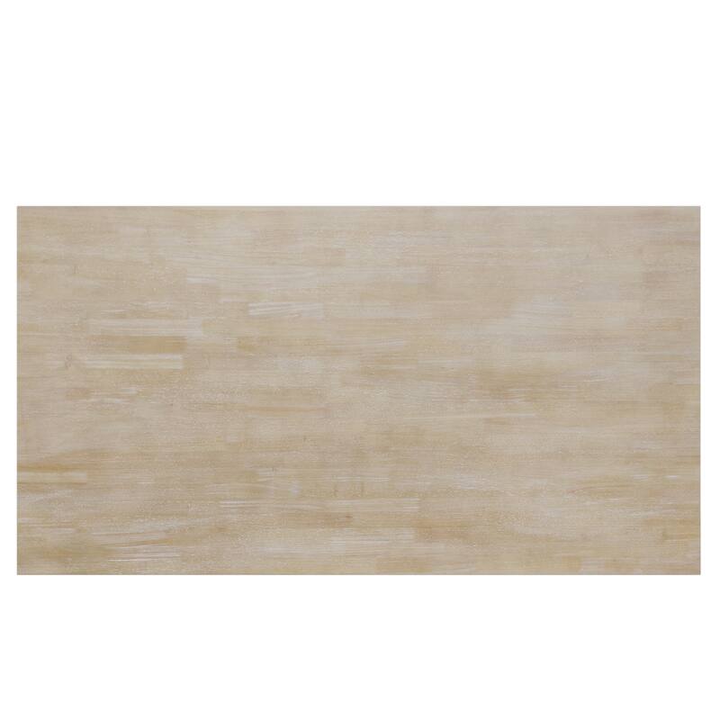 Upholstered Bench and Four Upholstered Chairs with Wooden Backrest, Elegant Rectangular Dining Table Set