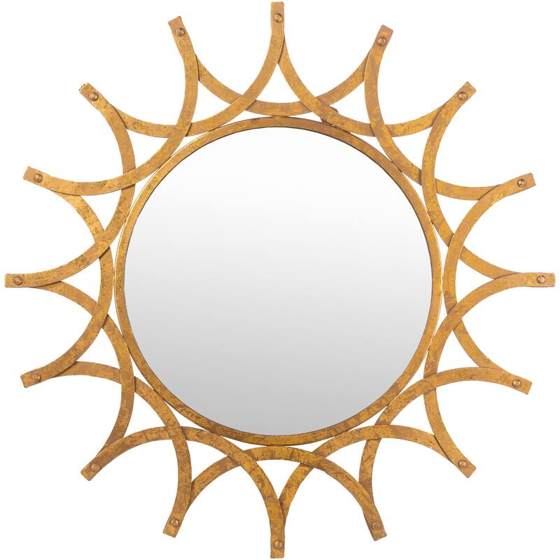 Bilal Modern Gold Mirror - 30"H x 30"W x 1"D