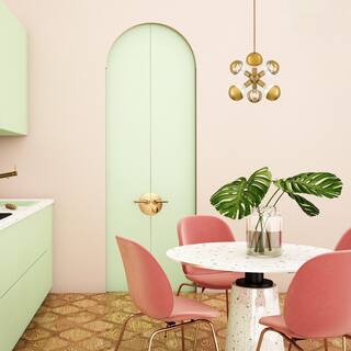 Gambit 7 in. 6-Light Brushed Gold Modern Pendant Light