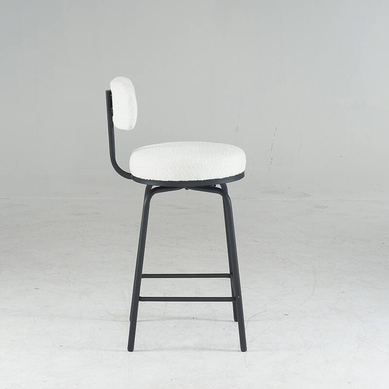2PCS Boucle Swivel Bar Stools