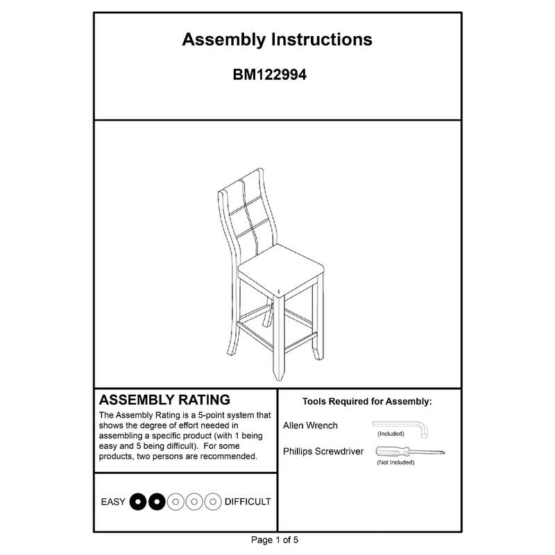 Townsend II Leatherette Parson Chair Counter Height Chair, Set Of 2 - 41 H x 20 W x 24 L Inches