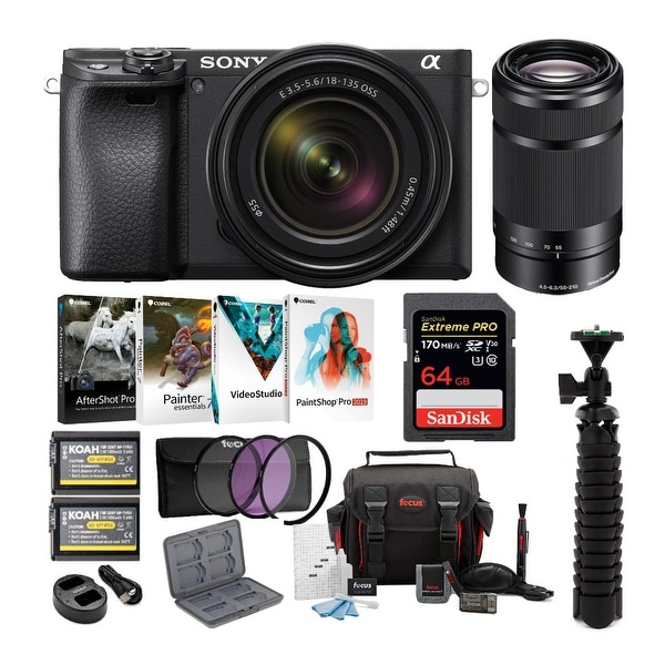 Sony a6400 Mirrorless Camera with 18-135mm and 55-210mm Lens Bundle. Opens flyout.
