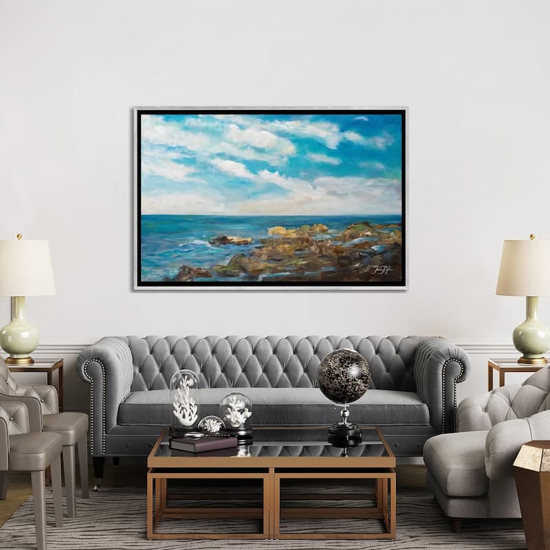 "Into the Horizon I" by Julie Derice Framed