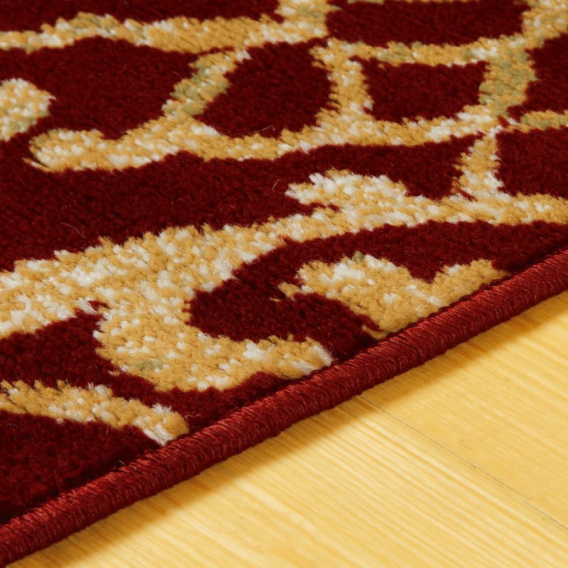 Superior Modern Oriental Damask Polypropylene Indoor Area Rug