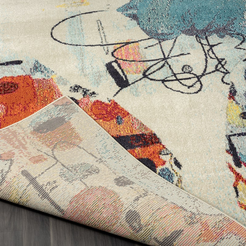 Katie Merz COLORWRKS Abstract Multi Mix Area Rug