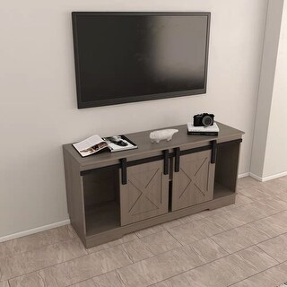 Modern high quality TV Stand with Sliding Barndoors in Rustic - Bed ...