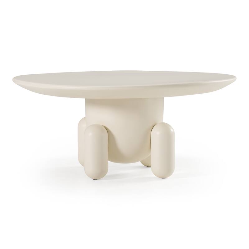 Modrest Gabby Contemporary White Round Coffee Table