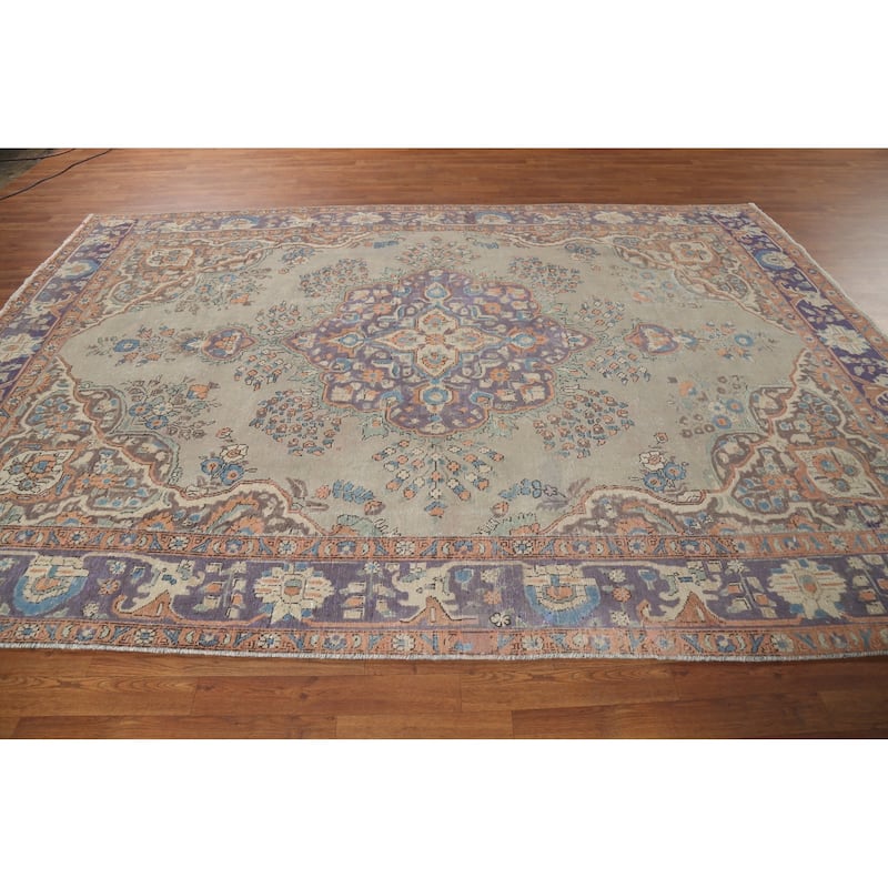 Tabriz Persian Vintage Area Rug Handmade Wool Carpet - 7'8"x 11'2"