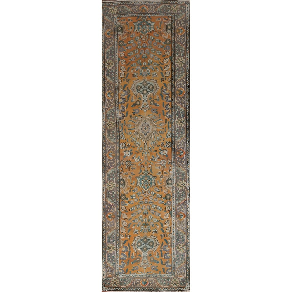 Vintage Traditional Floral Mahal Persian Wool Runner Rug Hand-knotted - 2'7" x 10'1"
