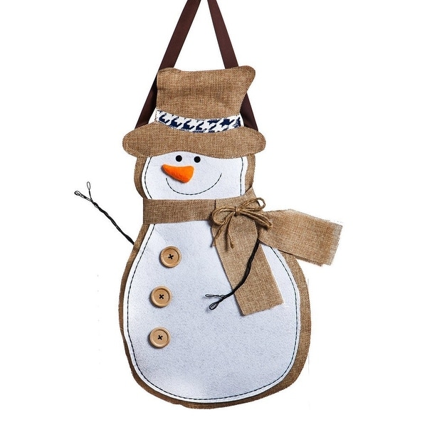 evergreen 2dhb1009 christmas snowman burlap door decoration white - Burlap Christmas Door Decorations evergreen 2dhb1009 christmas snowman burlap door decoration white - Burlap Christmas Door Decorations