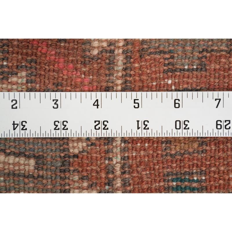 Hand Knotted Oriental 100% Wool Carpet Traditional Tribal Red Ardebil Runner Rug - 12' 7'' X 3' 6''