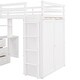 preview thumbnail 16 of 16, Modern Twin Size Loft Bed With Drawers,Desk and Wardrobe,Sturdy Construction