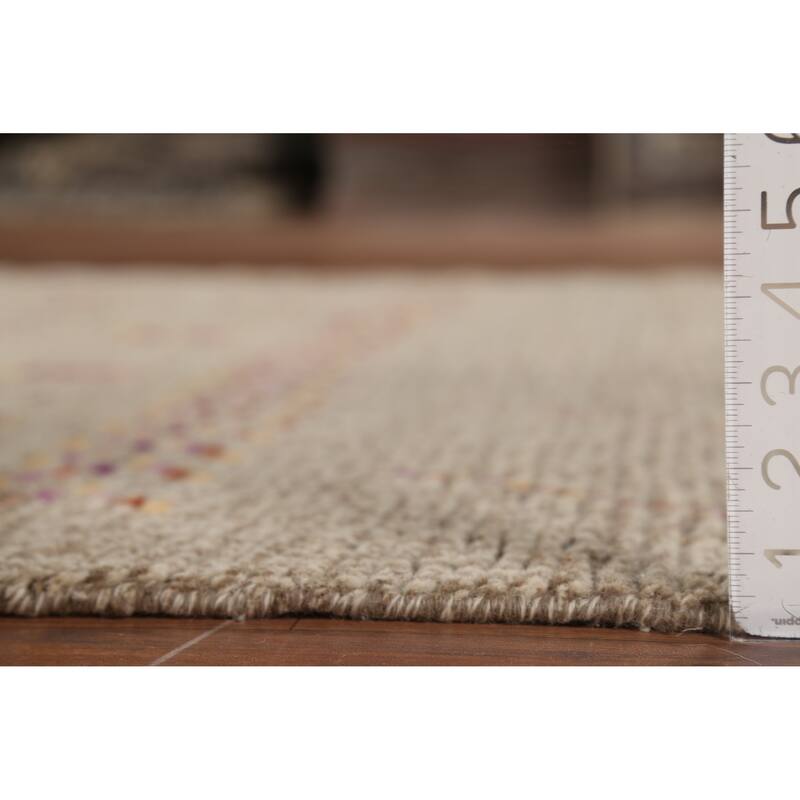 Earth Tone Moroccan Oriental Area Rug Handmade Wool Carpet - 5'7"x 8'10"