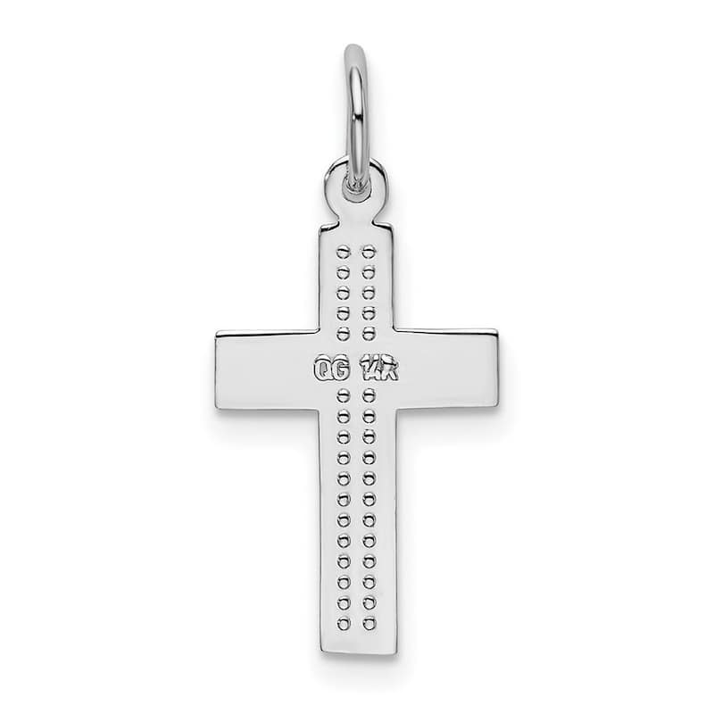 Curata 14k White Gold 18" Solid Satin Cross Pendant Necklace - 17x12mm