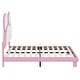 preview thumbnail 15 of 13, Cartoon Ears Shaped Upholstered Platform Bed with LED