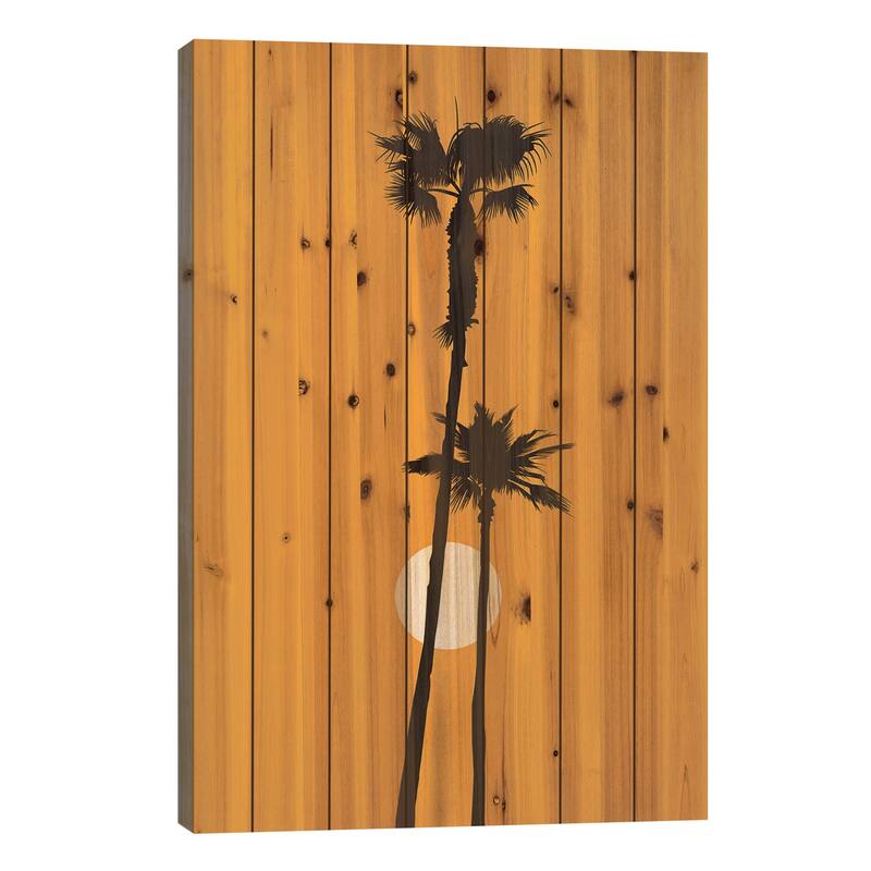 Paradise - Yellow Print On Wood by Kubistika - Multi-Color - 40x26x1.5
