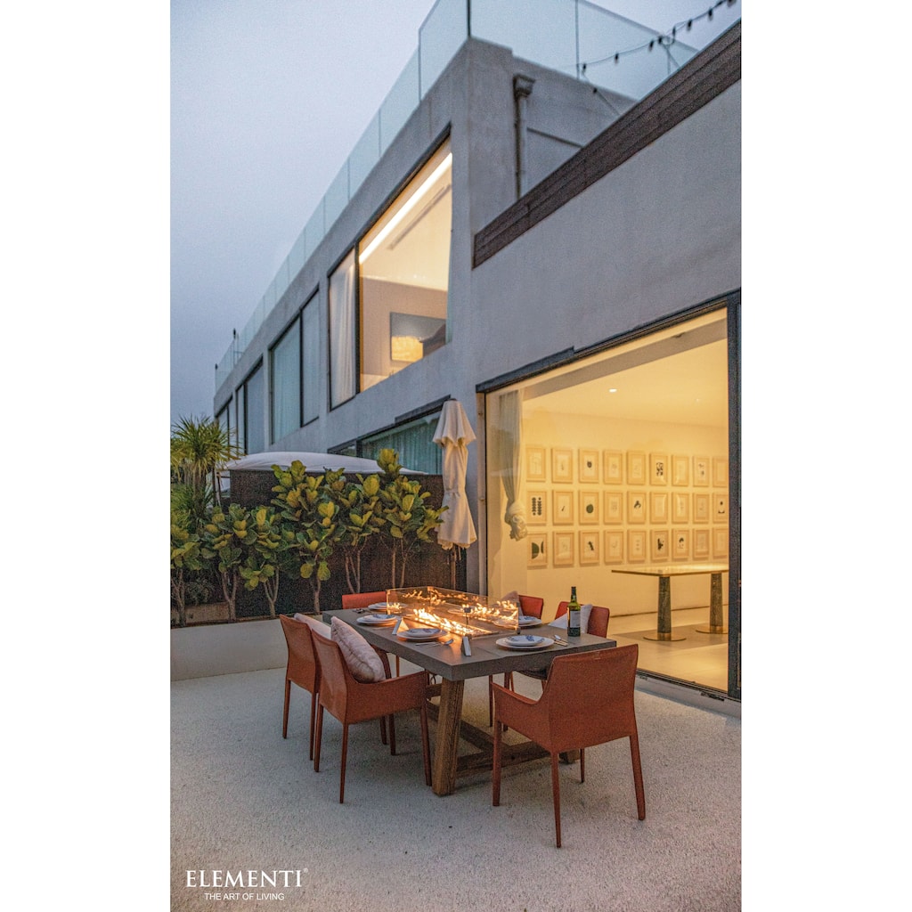 Elementi Sonoma 45,000 BTU Concrete Natural Gas Fire Dining Table with Natural Ashwood Base