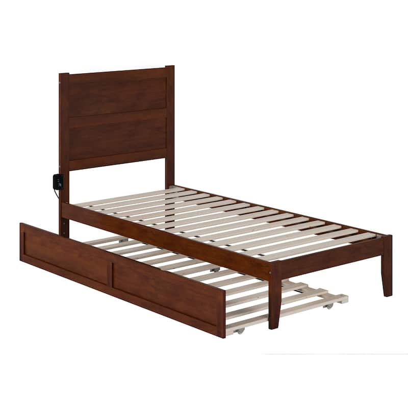 NoHo Twin XL Bed with Twin XL Trundle in Walnut
