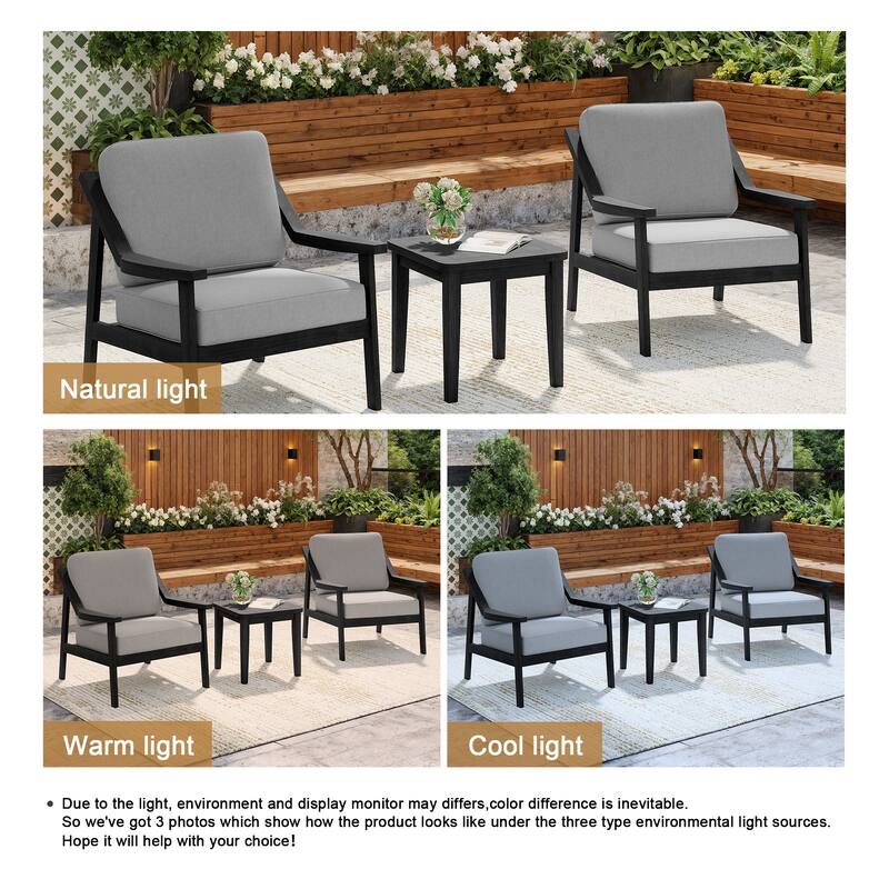 Outdoor Patio Wood Bistro Set/Loveseat Set