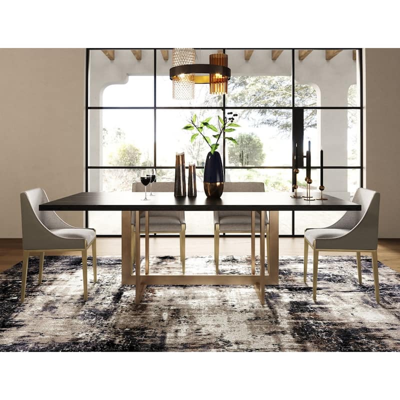 Modrest Fairview Modern Grey & Brass Dining Chair