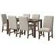 preview thumbnail 26 of 32, Lifestorey Dakota Dining Set 7-Piece Walnut/Beige Stripe