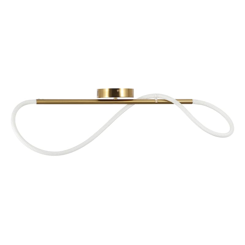 Lisette Contemporary Minimalist 360 Adjustable Silicone Neon Rope Dimmable Linear Integrated LED Flush Mount, by JONATHAN Y