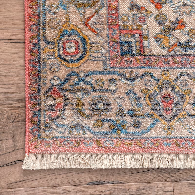 Nuloom Camila Faded Medallion Fringe Area Rug