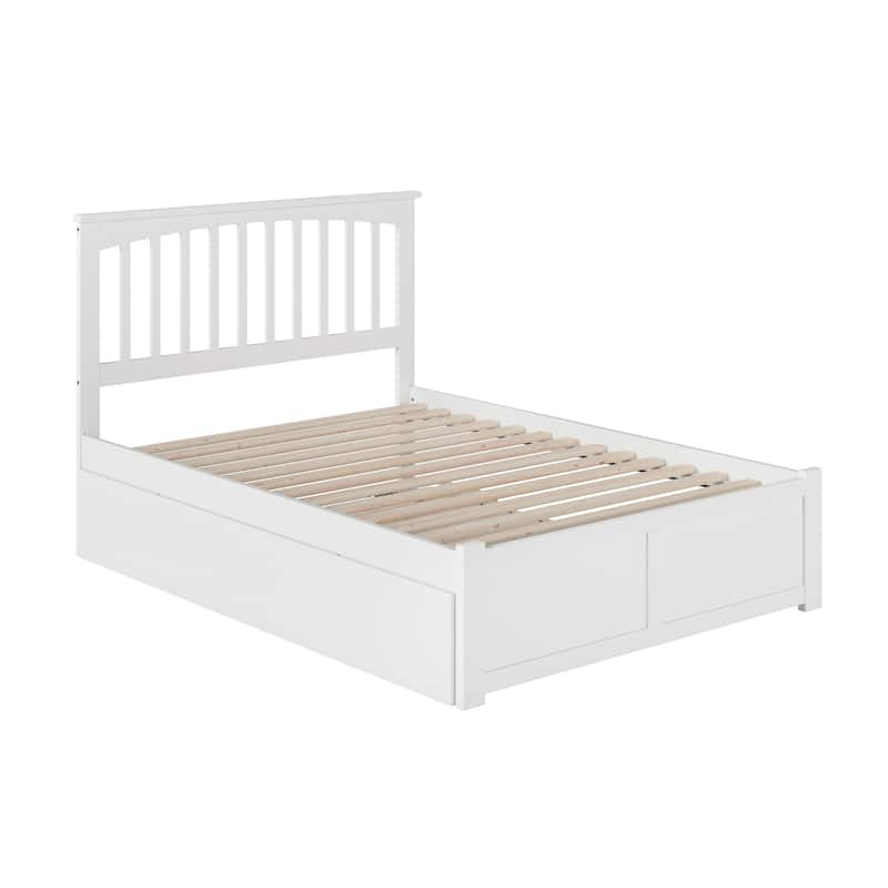 Mission Full Platform Bed with Footboard and Full Trundle Bed