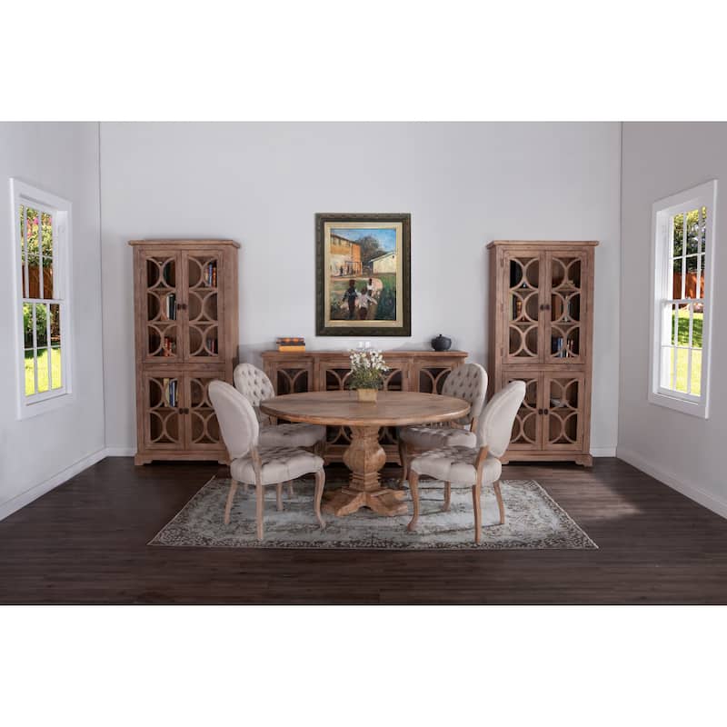 Pengrove 48-Inch Round Mango Wood Dining Table - Oak