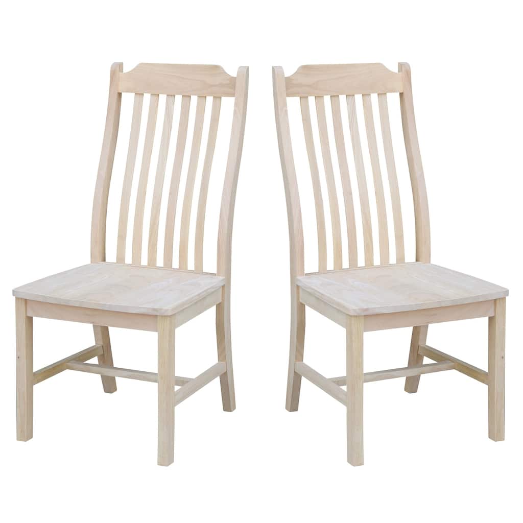 International Concepts Solid Wood Steambent Mission Dining Chairs, Set of 2