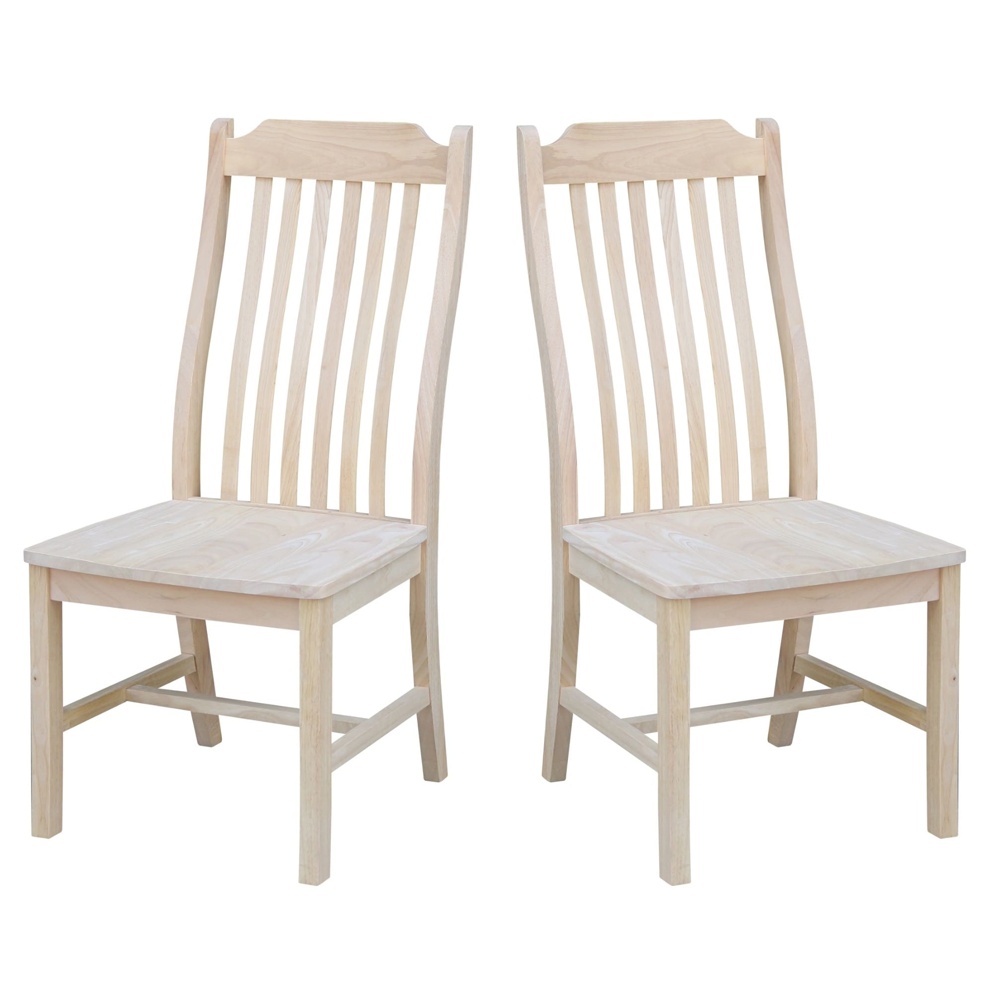 International Concepts Solid Wood Steambent Mission Dining Chairs, Set of 2