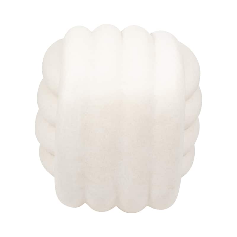 Resin Modern Sculptural Backless Stool - White, 18 in.