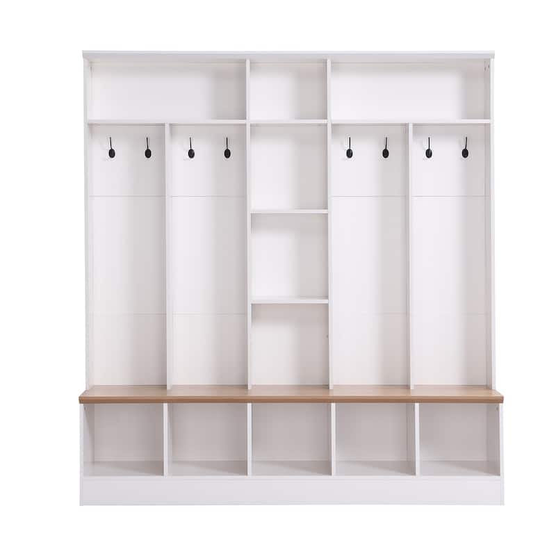 Merax Wide Design Hall Tree with Storage Bench